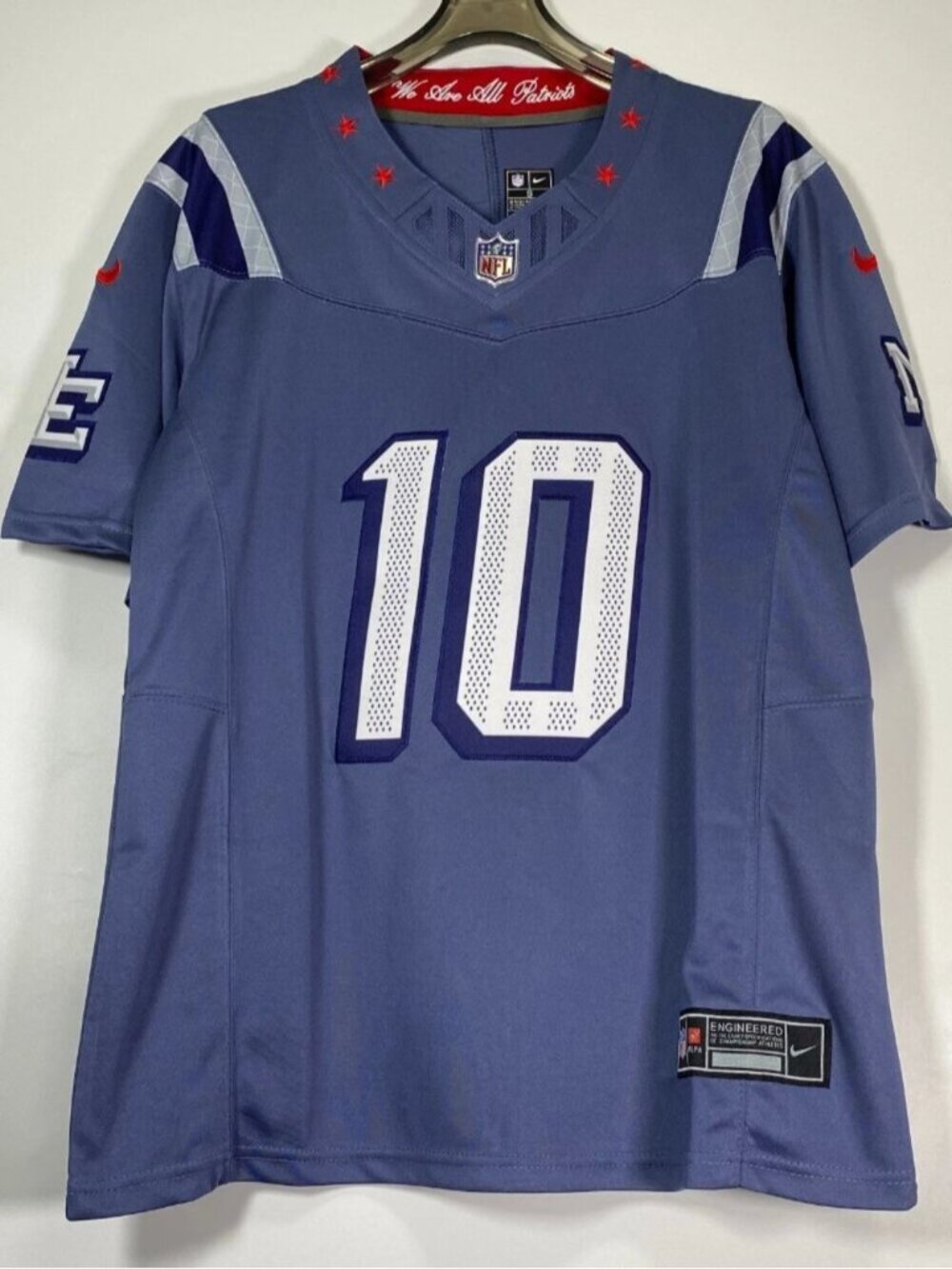 Drake Maye Stitched Jersey Vapor Gray